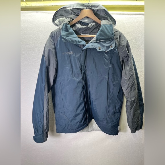Columbia XCO Storm Dry Waterproof Jacket Mens M Coat Blue Gray Warm Comfy Fall - Picture 1 of 8